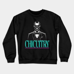 Chic and Creepy Robot: Cyberpunk Elegance Crewneck Sweatshirt